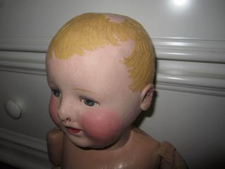Antique Martha Chase Hospital Doll Jointed Partial Brand Logo U.  S.  Rare 1900 ' s 4
