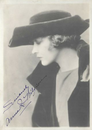 Anna Q.  Nilsson (silents Star) Hand - Signed,  1920s Vintage Portrait