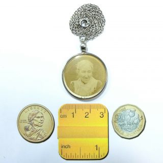 Lovely Antique Silver Double Sided Photo Locket Pendant & Chain Marked Birm 1912 6