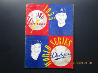 Vintage 1955 Yankess Vs.  Dodgers World Series Game 1 Program - Ford Vs.  Newcombe