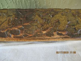 Vtg Gorgeous Japanese Stone Vanity Bar Tray Orange Brown Signed HEAVY Textured 2