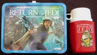 Vintage Return Of The Jedi Lunchbox & Thermos (1983) Star Wars - C - 8/c - 8.  5