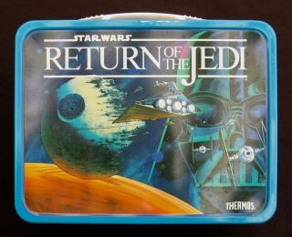Vintage RETURN OF THE JEDI Lunchbox & Thermos (1983) Star Wars - C - 8/C - 8.  5 3