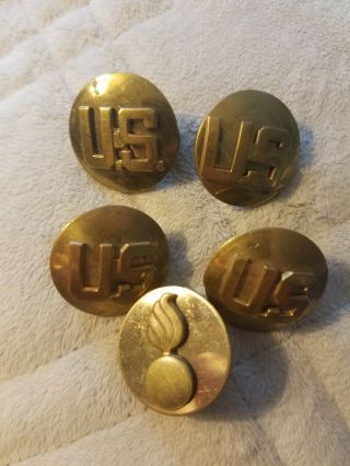 Post - World War Two Ww2 Collar Disc Insignia Group - Clutch Back