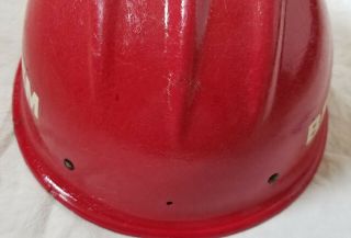 VINTAGE Bethlehem Steel RED FIBERGLASS BULLARD 502 Hard Hat IRONWORKER 7