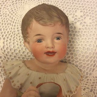 Large Antique ? German Bisque Piano Baby Holding a Shoe 7