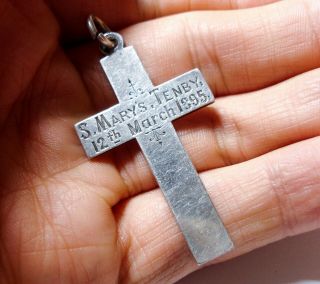 Antique Victorian Silver Cross Pendant 1894