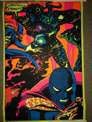 Marvel/third Eye True Vintage Dr Strange Meets Eternity Black Light Poster 1971