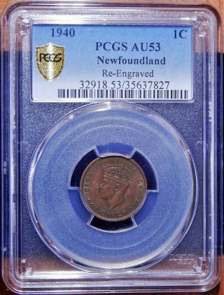 Newfoundland 1940 Reengraved Date Pcgs Au53 Nicely Nat.  Toned Rare Canadian Coin