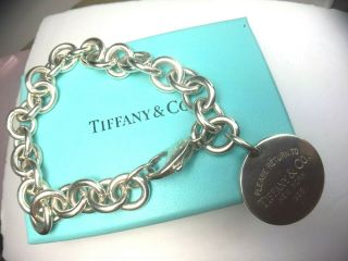 Amore Auth Tiffany And Co Ss " Return To Tiffany " Round Bracelet 7.  25 