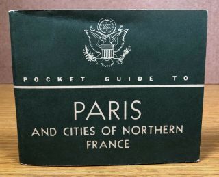1944 World War 2 Ww2 Pocket Guide To Paris France And Cities Military Booklet