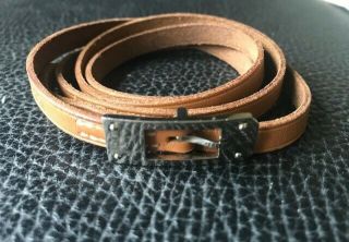 100 Auth Vintage Hermes Behapi Brown Leather Bracelet 5 Tour