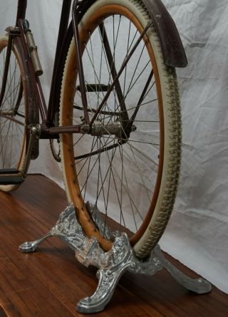 Vintage Antique Bicycle Bike cycle Stand Cast 1890’s Bicycle Display 7