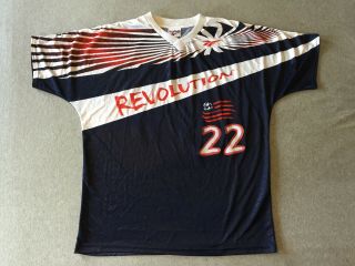 England Revolution 1996 Jersey M Vintage Lalas Inaugural Mls Season Reebok