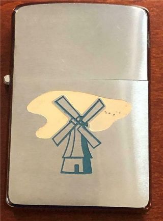 Old Vintage 1956 Zippo Lighter With Windmill