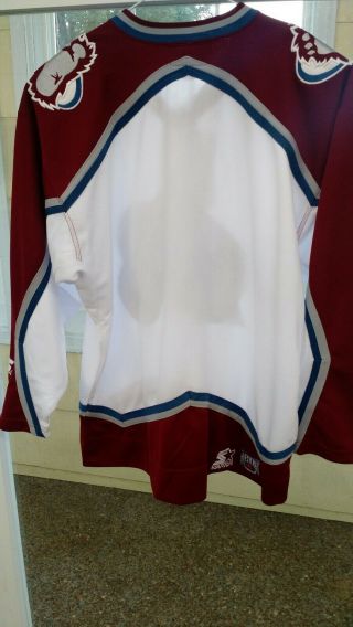 Vintage Colorado Avalanche Jersey Authentic Starter HOME nhl NWT Medium 3