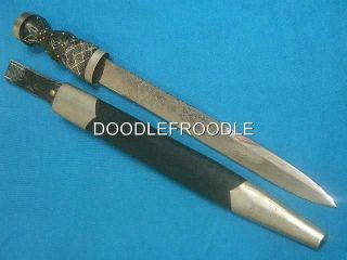 Vintage Scotland Sgian Dubh Combat Fighting Short Sword Dirk Dagger Knife Knives