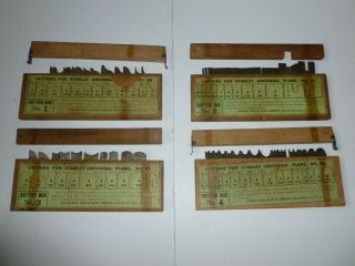 Vtg 4 Box Set 1 - 4 Cutters For Stanley Universal Plane No 55 Stanley Rule & Level