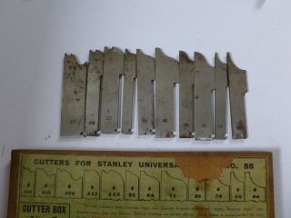 Vtg 4 Box Set 1 - 4 CUTTERS FOR STANLEY UNIVERSAL PLANE NO 55 Stanley Rule & Level 3