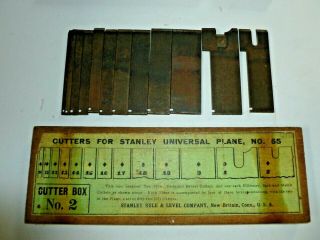 Vtg 4 Box Set 1 - 4 CUTTERS FOR STANLEY UNIVERSAL PLANE NO 55 Stanley Rule & Level 5