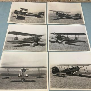 1940’s 8x10 Airplane Photos Spartan C3 Aircraft X700n Biplane Tulsa Oklahoma Vtg