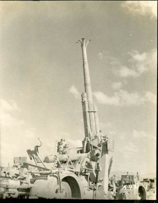 Wwii 1943 4th Field Hospital - Captured German Artillery Gun,  Tunis