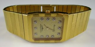 Longines L961.  2 Movement Quartz Wristwatch Gold Plated Vintage Men 