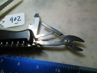 902 Rare Vintage Black Wenger Swiss Army Everest 130mm SlideLock Knife W/Pliers 6