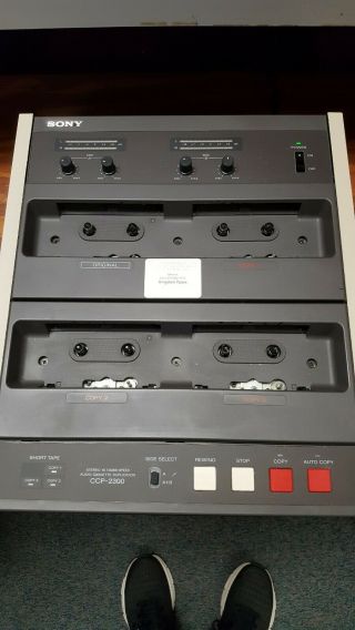Vintage Sony Ccp - 2300 Audio Cassette Duplicator High Speed With Cover