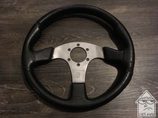 Vintage Leonard Ln Zeal 350mm Black Leather Steering Wheel Jdm Nardi Momo