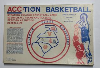 Rare Vintage Acc - Tion Basketball Board Game Complete 1980