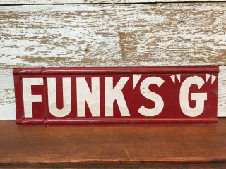 Vintage FUNK ' S G Hybrid Seed Corn Sign Spinner - Double Sided Metal 2