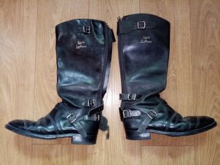 Vintage Lewis Leathers Aviakit Motorcycle/motorway Boots - Size 9 1960s/1970s