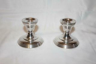 Vintage Antique Wallace Sterling Silver Candlesticks Pn40 - 9s Look