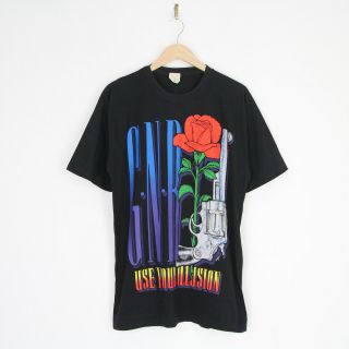 Vintage 90s Guns N Roses Use Your Illusion 91 92 93 Tour Rock Band Tee L 4689