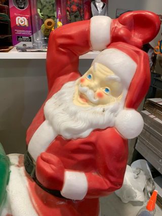LARGE VINTAGE EMPIRE SANTA RR TRAIN LIGHTED CHRISTMAS BLOW MOLD CLAUSE 2