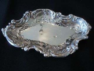 Vintage Sterling Silver Small Calling Card Or Serving Tray,  60 Grams