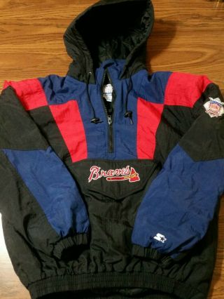 Atlanta Braves Retro Vintage Starter Puffer Jacket Large Mlb Baseball,  Braves
