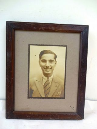 Vintage Photograph Of Man Black & White Studio Photo Of Gentleman Collectible F