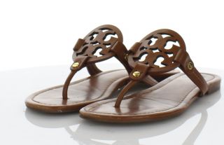 4845 Tory Burch Miller Vintage Vachetta Leather Flip Flops Women 