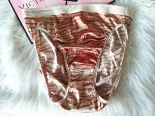 Vtg Victoria Secret Second Satin Rare Hi Cut Brief Signature Panties Gorgeous