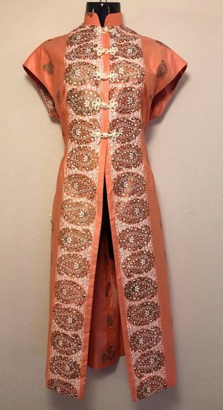 Vintage Alfred Shaheen Honolulu 1950’s Cheongsam Asian 3 Pc Set/dress/pants M/l