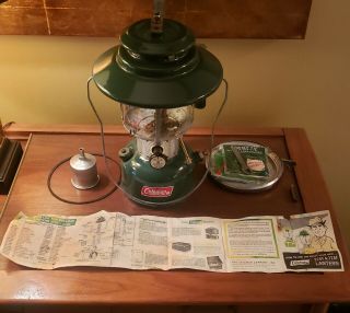 Vintage 1968 Coleman 228f Double Mantle Lantern And Metal Case Camping,
