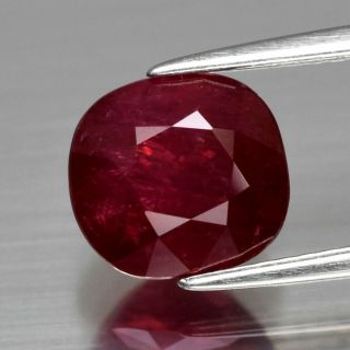 Big Rare 3.  92ct 8.  5x8mm Cushion Natural Unheated Untreated Red Ruby,  Mozambique
