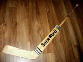 Vintage Doug Favell Game Sher - Wood Hockey Goalie Stick 1974 Maple Leafs Wow