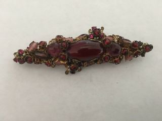 Miriam Haskell Vintage 1940’s Glass Cabochon Brooch