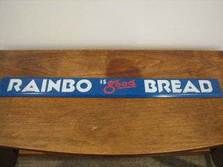 Vintage Antique Rainbo Bread Advertising Sign Door Push