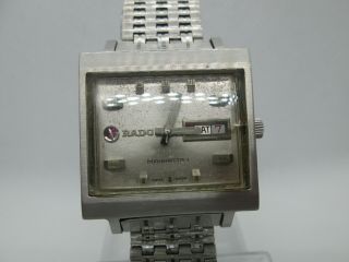 Vintage Rado Manhattan Daydate Stainless Steel Automatic Mens Watch