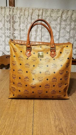 Vintage Mcm Munchen Cognac Brown Tote Ladies Bag 72461