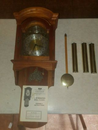 Vintage Emperor - Tempus Fugit Weight Driven Chime Wall Clock - Huge 38 "